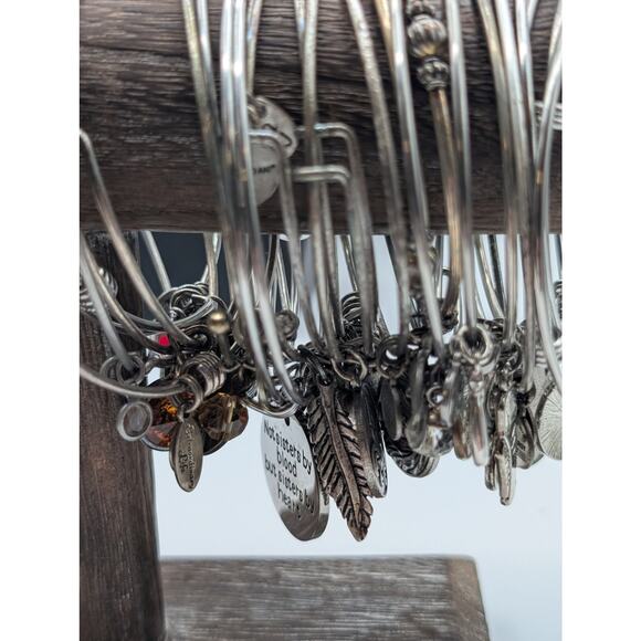 Lot of Twenty-Nine Alex and Ani & Similar Adjustable Wire Bangle Bracelets - Picture 7 of 12